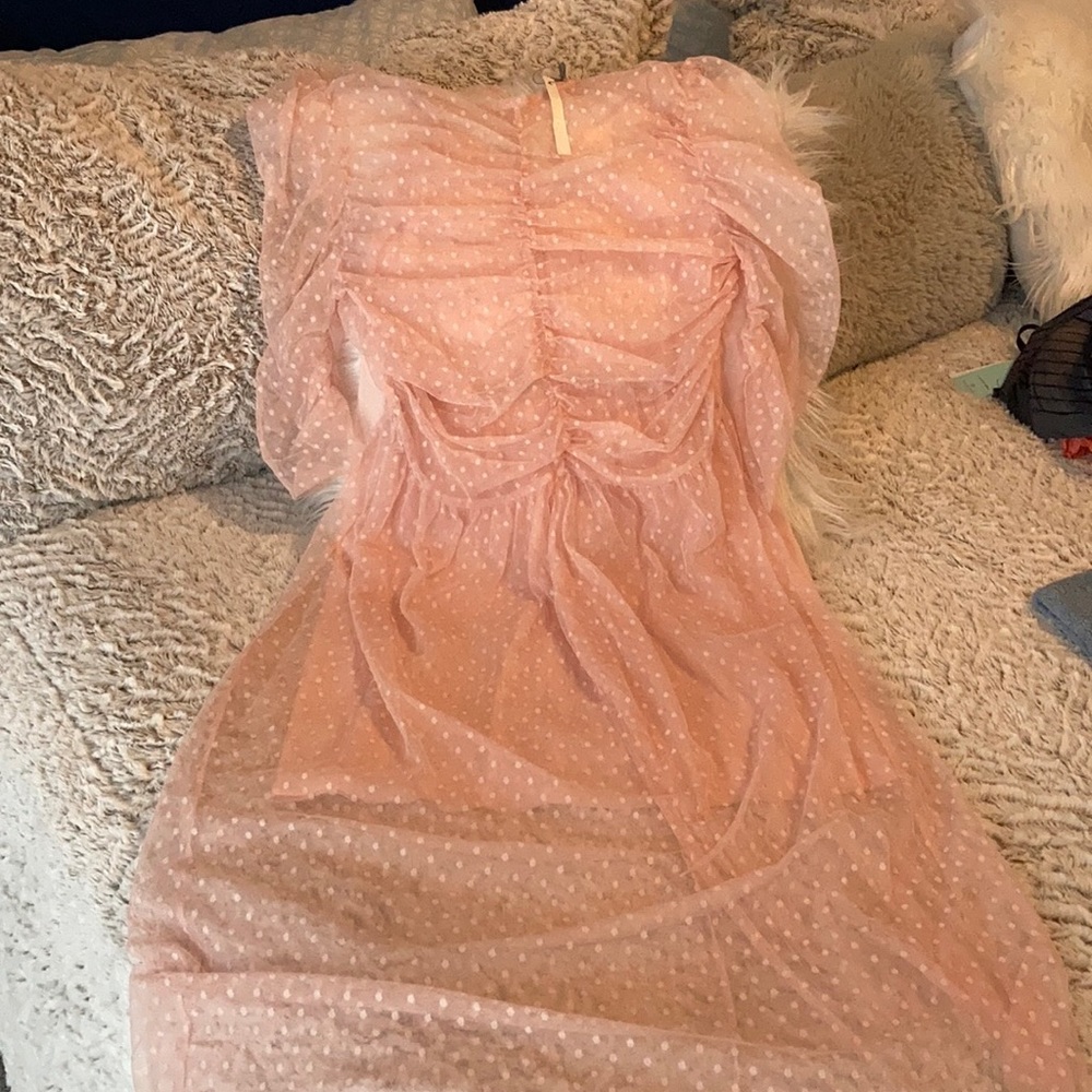 ASOS midi sheer polka dot dress